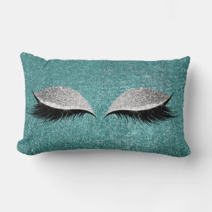 Coussin Rectangle Parties scintillant Black Maquillage OEil Turquois