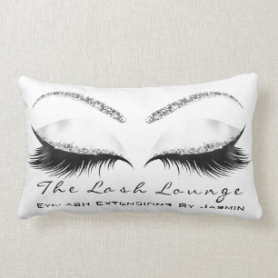 Coussin Rectangle Parties scintillant blanche Maquillage gris yeux L