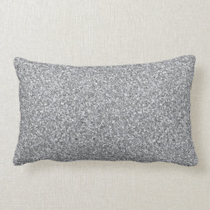 Coussin Rectangle Parties scintillant d'argent métallique