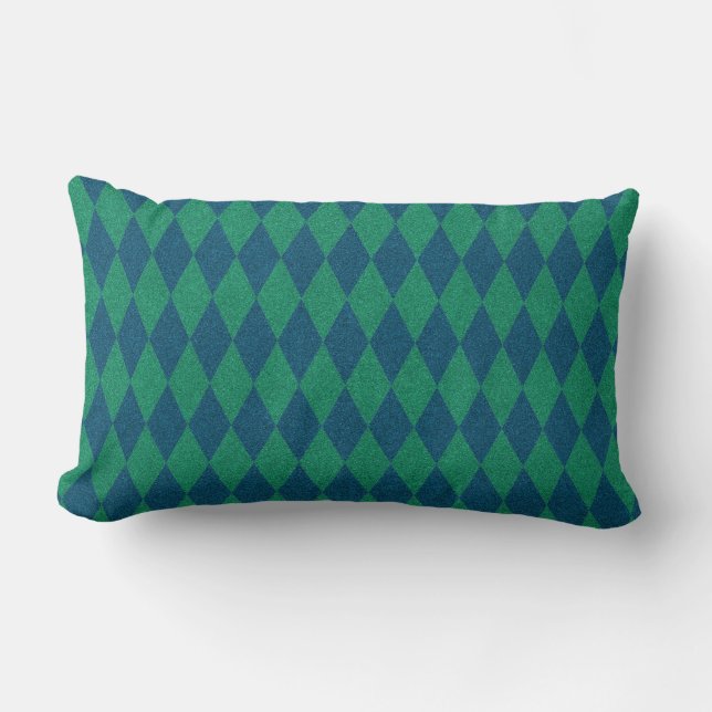 Coussin Rectangle Parties scintillant Diamant couleur océan (Recto)