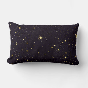Coussin Rectangle Parties scintillant d'or noir Faux Foil Confetti S