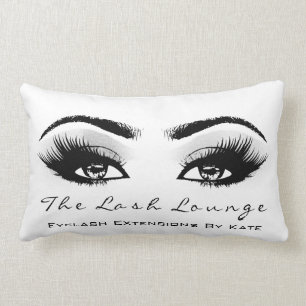 Coussin Rectangle Parties scintillant en argent gris Spa Lashes de m