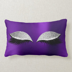 Coussin Rectangle Parties scintillant gris argenté Glam noir maquill