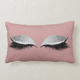 Coussin Rectangle Parties scintillant gris argenté Noir Glam Make Up