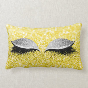 Coussin Rectangle Parties scintillant gris argenté Noir Glam Maquil