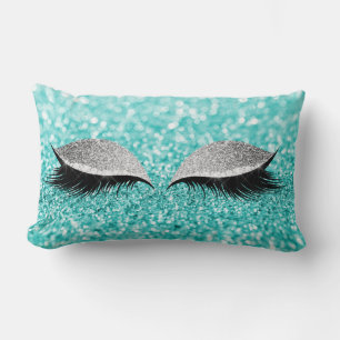 Coussin Rectangle Parties scintillant gris argenté Noir Glam Maquill