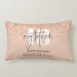 Coussin Rectangle parties scintillant moderne chic 18 ans à la poupé