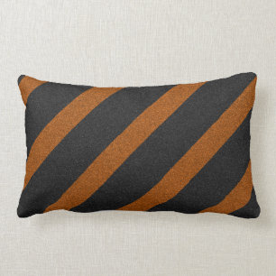 Coussin Rectangle Parties scintillant Orange & Black Stripes