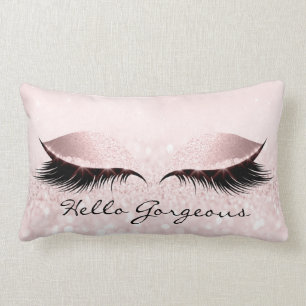 Coussin Rectangle Parties scintillant rose Pastel Poireaux de maquil