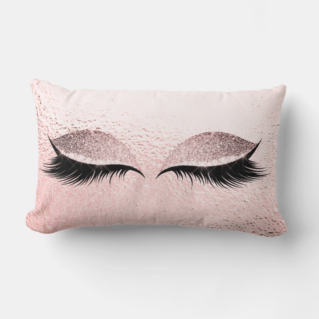 Coussin Rectangle Parties scintillant Rose rose Noir Glam Make Up Gr (Recto)