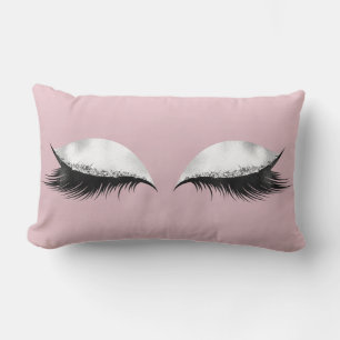 Coussin Rectangle Parties scintillant rose Yeux Saumon maquillage no