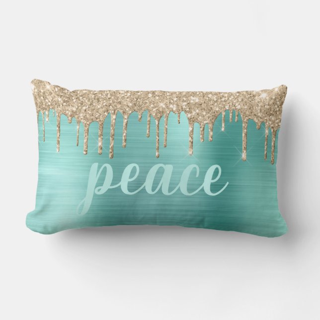 Coussin Rectangle Parties scintillant Turquoise de Noël Lavettes Typ (Recto)