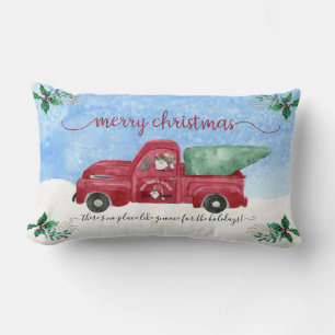 Coussin Rectangle Pas d'endroit comme Gnome Tree Farm Camion Rouge A