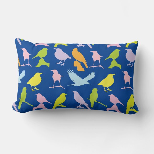 Coussin Rectangle Pastel Coloured Variété d'oiseaux Motif (Recto)