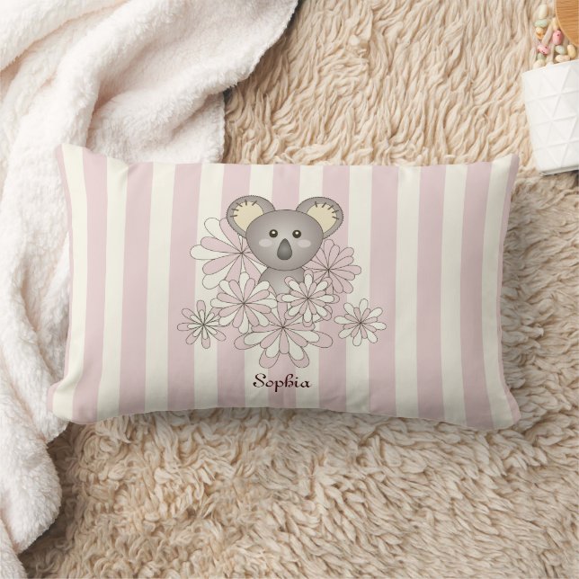 Coussin Rectangle Pastel Pink Cute Baby Koala Chambre pour enfants (Couverture)