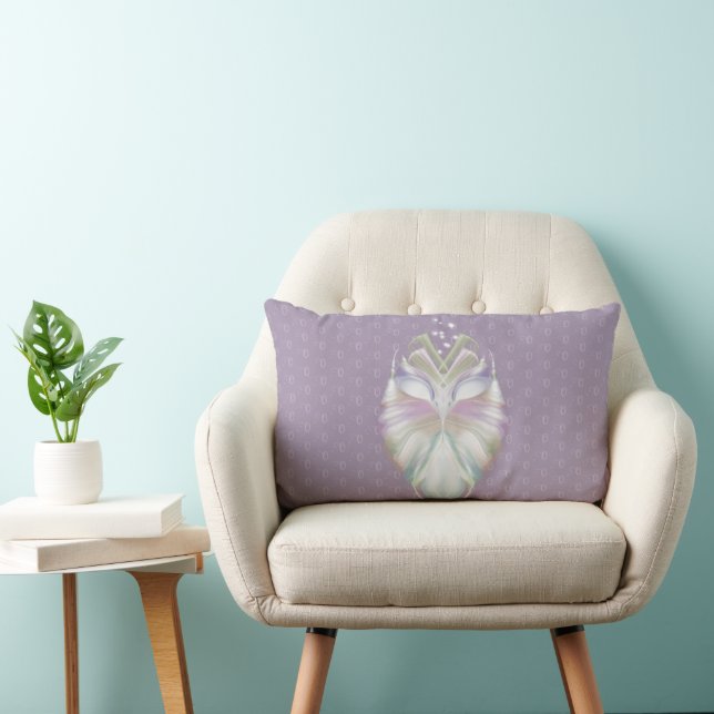 Coussin Rectangle Pastel Purple Oracle Owl Monogram (Chaise)