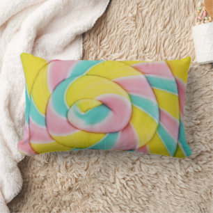 Coussin Rectangle Pastel Rainbow Spiral Candy Photo