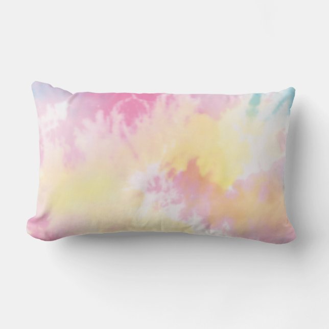 Coussin Rectangle Pastel Tie Dye Lumbar Jeu d'oreiller (Recto)