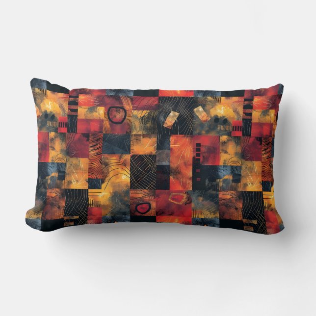 Coussin Rectangle Patchwork Inspiration africaine (Recto)