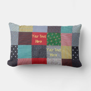 Coussin Rectangle patchwork vintage coloré cottagecore