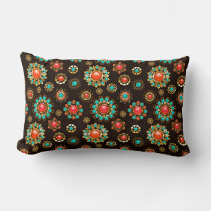 Coussin Rectangle Pattern de Ethnic Brooches Seamless