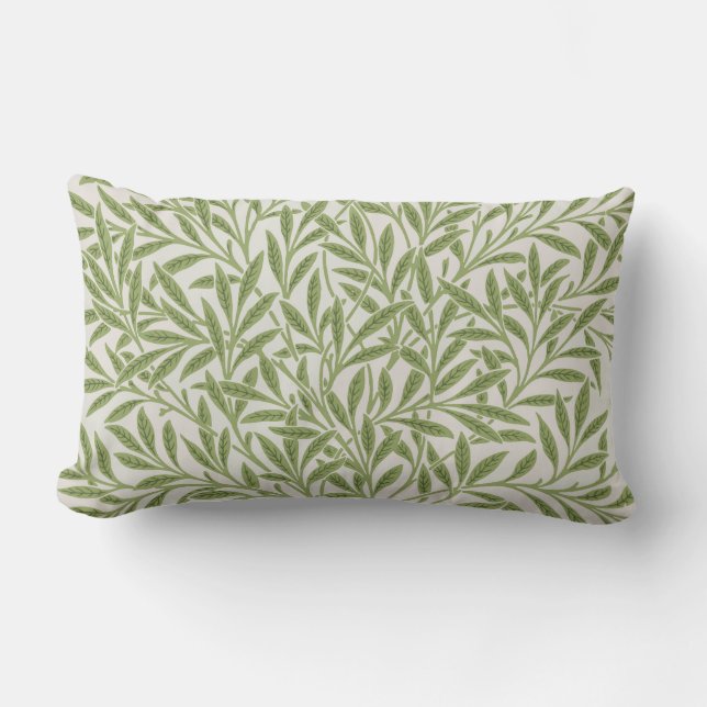 Coussin Rectangle Pattern of green leafy branches  (Recto)