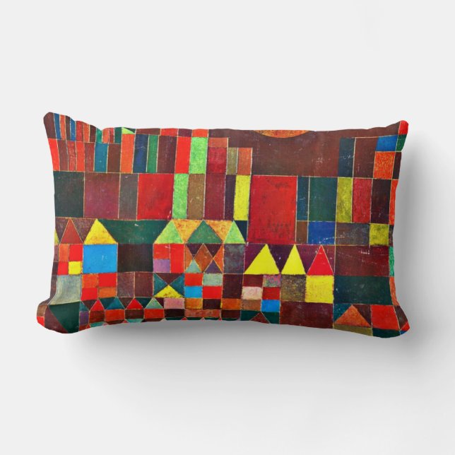 Coussin Rectangle Paul Klee art : Château et Soleil, peinture Klee (Recto)