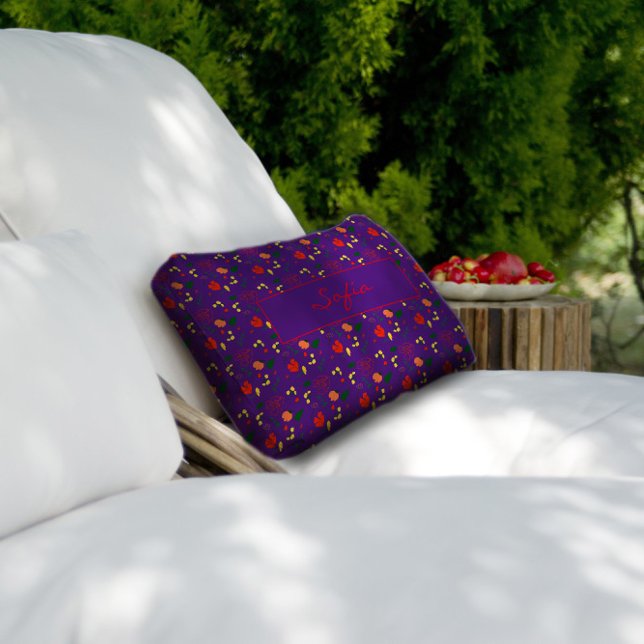 Coussin Rectangle Pavot rouge motif (Créateur téléchargé)