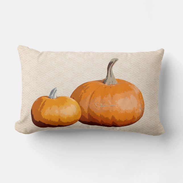 Coussin Rectangle Pays Élégante Récolte Citrouilles Faux Textes (Recto)