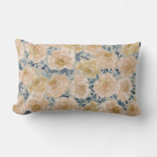 Coussin Rectangle Pays vintage Français Aquarelle Peonies