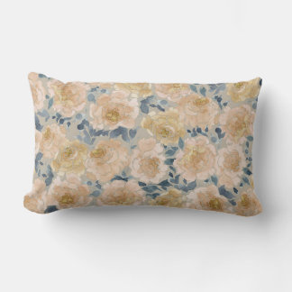 Coussin Rectangle Pays vintage Français Aquarelle Peonies