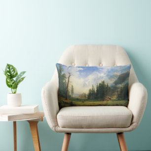 Coussin Rectangle Paysage de montagne par Albert Bierstadt