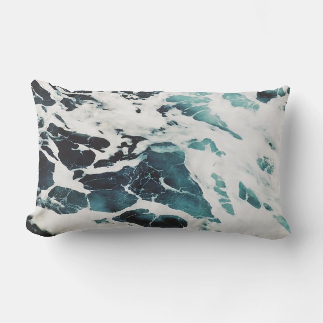 Coussin Rectangle Paysage marin de mousse d'océan (Recto)