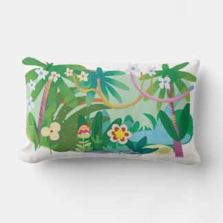 Coussin Rectangle Paysage tropical d'été. Bonjour, été