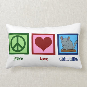 Coussin Rectangle Peace Love Chinchillas