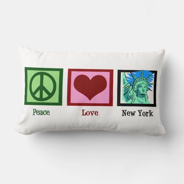 Coussin Rectangle Peace Love New York (Recto)
