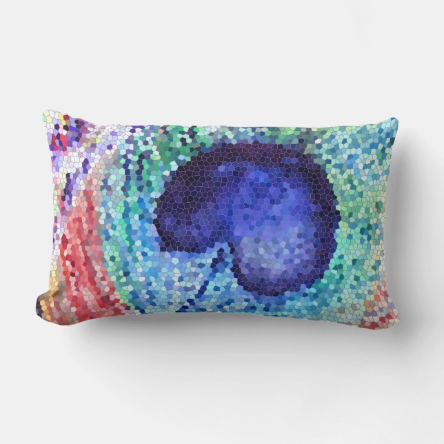 Coussin Rectangle Peacock Plumes Art Lumbar Cushion (Recto)