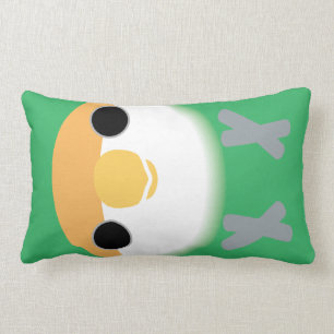 Coussin Rectangle "Pêche-a fait face à la perruche (vert d'eau)