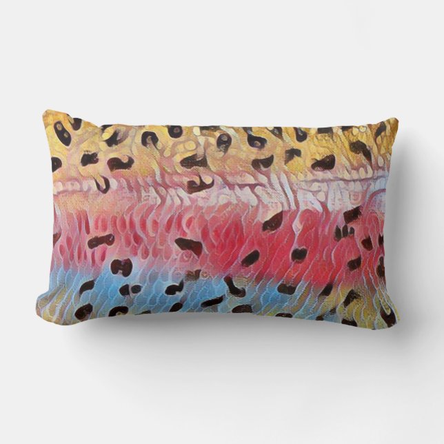Coussin Rectangle Pêche à la truite arc-en-ciel (Recto)