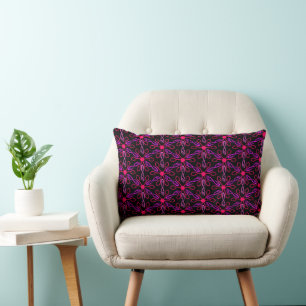 Coussin Rectangle Pêche rose et Motif de poisson pourpre