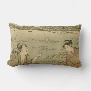 Coussin Rectangle Pêcheurs Japonais