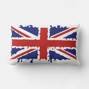 Coussin Rectangle Peinture britannique d'éclaboussure de drapeau