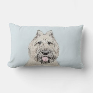 Coussin Rectangle Peinture de Bouvier des Flandres - Art original de
