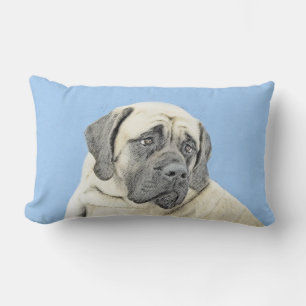 Coussin Rectangle Peinture de Mastiff Anglais (Fauve) - Art de Chien