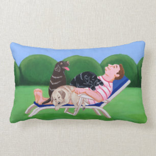 Coussin Rectangle Peinture de papa de Labrador