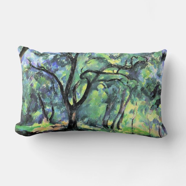 Coussin Rectangle Peinture de Paul Cezanne, Forêt, (Recto)