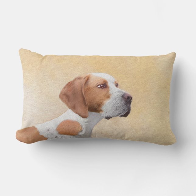 Coussin Rectangle Peinture de pointeur - jolie art original de chien (Recto)