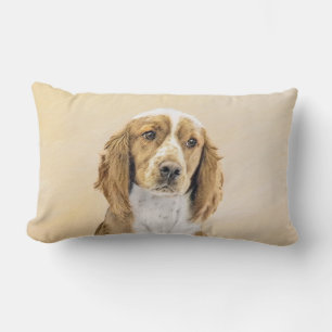 Coussin Rectangle Peinture d'espagnol Welsh Springer - Art original 