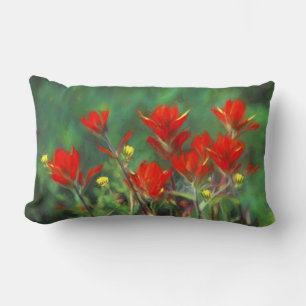 Coussin Rectangle Peinture indienne de pinceau - Art Fleur original
