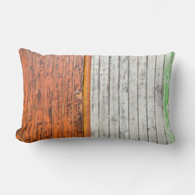 Coussin Rectangle Peinture murale orange et blanche (Recto)